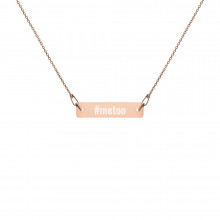 #metoo Engraved Silver Bar Chain Necklace