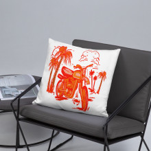 Beached Motorcycle Throw Pillow